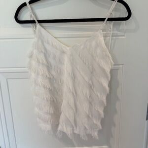 Impeccable Pig Fringe White Tank Size Small